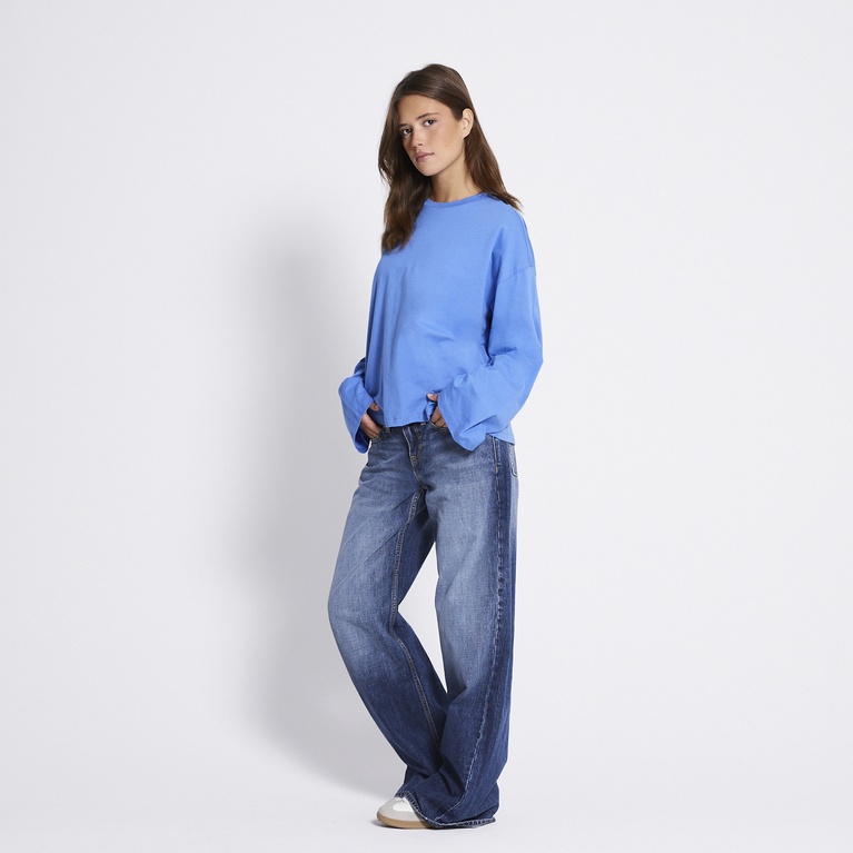 Oversized long sleeve tee "Bree" Blue